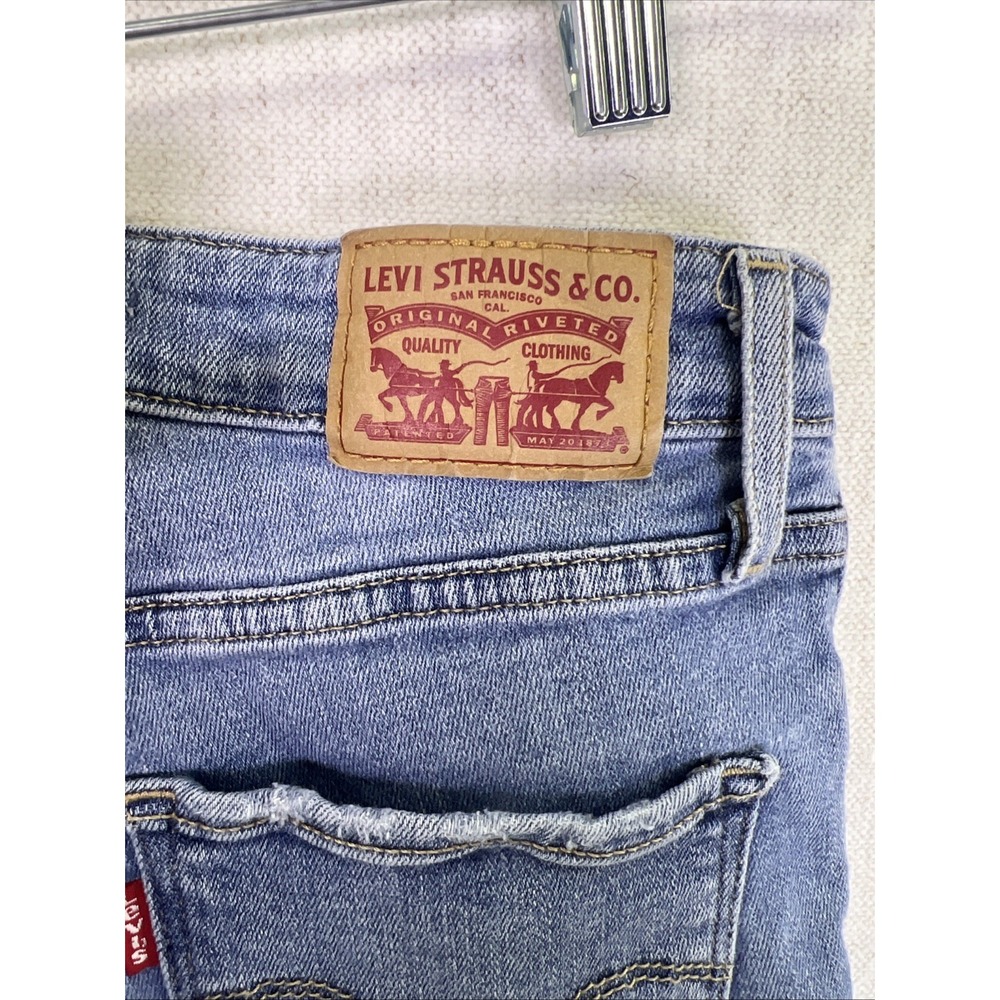 Levis Women's Jeans 721 High Rise Skinny Blue Size 25 Raw Hem - Picture 7 of 7